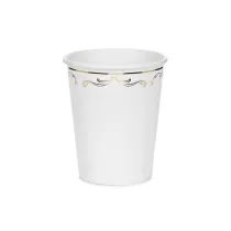 PartyDeco Kubeczki z ornamentem bia�y 220ml 6 szt