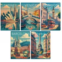 Herlitz Zeszyt A5/60K linia z margines Retro City (10szt)
