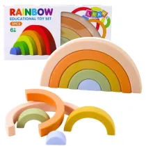 T�czowa uk�adanka gumowe t�cza pastelowa 5el. LeanToys