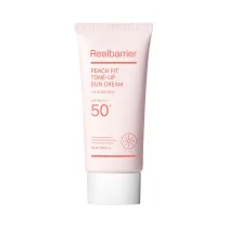 Real Barrier Krem przeciwsoneczny koreaski nawilajco - rozwietlajcy do twarzy peach fit tone-up spf 50 50 ml
