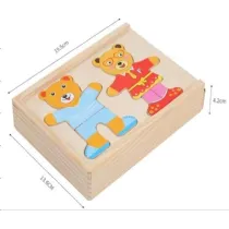 Puzzle drewno misie Merkpol
