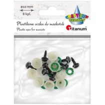 Titanum Oczy do maskotek plastikowe 10mm z mocowaniem 8 szt