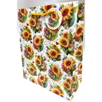 Fresh Torebka ozdobna matowa s�oneczniki 26x32x12cm