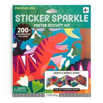 Zestaw do wyklejania Naklejki holograficzne 200+ szt. z plakatem Kraina dinozaurw  4+ Mudpuppy