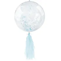 Arpex Balon PCV Przeroczysty z konfetti z frdzlami BLF5740 niebieski