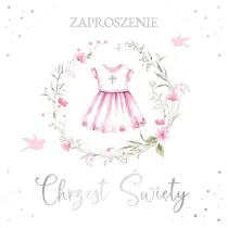 Armin Style ZAPROSZENIE CHRZEST 130X130 Z KOP AS ZP-103 OP10