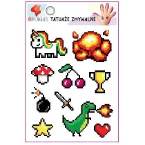 Tatuae zmywalne dla dzieci Piksele All4Kids