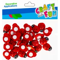 Craft with Fun Biedronki drewniane samoprzylepne 15 mm