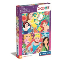 Puzzle 2x20 el. SuperColor. Ksi�niczki Clementoni