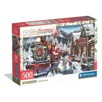 Puzzle 500 Xmas Coll. Train Station Snowman Clementoni