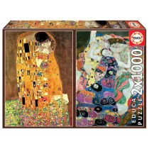 Puzzle 2x1000 el. Pocaunek, Dziewica, Gustav Klimt Educa