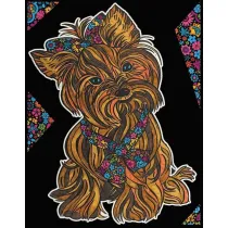 Kolorowanka Welwetowa Colorvelvet 47x35 cm Yorkshire Terrier