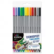 Cienkopisy 12 kolorw KIDEA