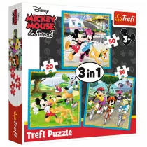 Puzzle 3w1 Myszka Miki z przyjacimi Trefl