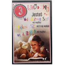 AbCard Kartka okoliczno�ciowa Urodziny 3 dziewczynka
