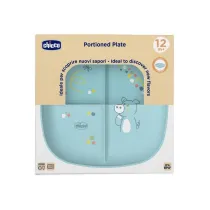 Chicco Talerz 3-dzielny niebieski 12m+
