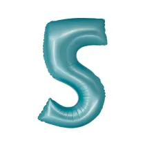 Godan Balon foliowy Smart Cyfra 5 jasna niebieska matowa 76cm