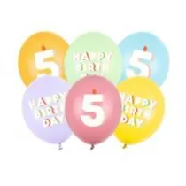 Balony 5 mix 30cm 6szt