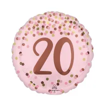 Balon foliowy Pretty pink 20th Birthday 46cm