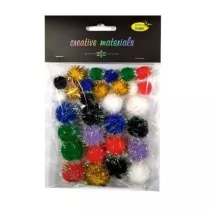 Galeria Hobby Pompony glitter kolorowe 15-25mm