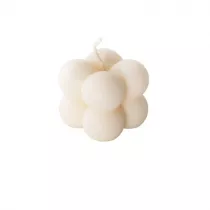 Mohani 100% Naturalna wieca bubble  z wosku rzepakowego - biaa, maa  . 35 g