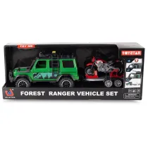 Samoch�d terenowy z motocyklem Lena