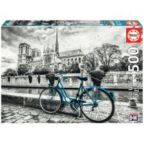 Puzzle 500 el. Niebieski rower/Katedra Notre Dam Educa