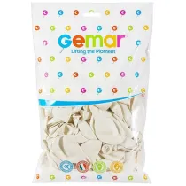 Godan Balony metaliczne per�owe bia�e 30cm