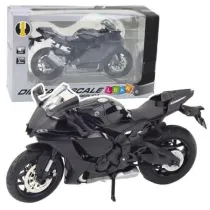 Motocykl metalowy ze wiatem i dwikiem 1:12 Leantoys