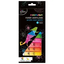 Derform Farby akrylowe neonowe 12x12ml KIDEA