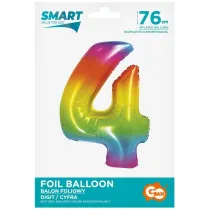 Godan Balon foliowy Smart Cyfra 4 t�czowa 76cm