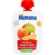 Humana Mus jabłko-brzoskwinia-mango po 8 miesiącu 100% Organic Quality 90 g Bio