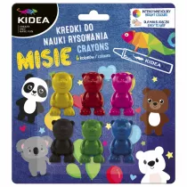 Derform Kidea Kredki misie do nauki rysowania 6 szt.
