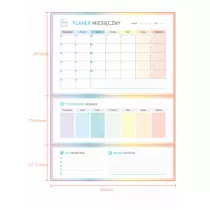 Plan your life Planer magnetyczny miesiczny tczowy + marker