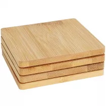 Excellent Houseware Komplet kwadratowych podstawek bambusowych 4 szt.