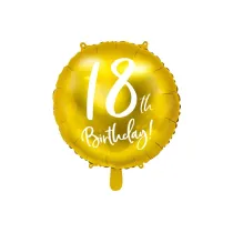 PartyDeco Balon foliowy 18th Birthday z�oty 45cm