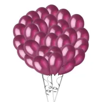 Balony metalizowane 10 bordowe 25 cm