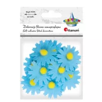 Titanum Filcowe dekoracje 3D kwiaty niebieskie 10 szt.