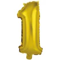 Amscan Balon foliowy mini cyfra 1 z�ota 19,5x40cm