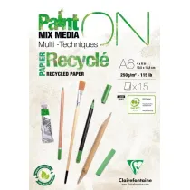 Clairefontaine Blok A6 papier z recyklingu 250g 15ark