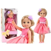 Lalka w r�owej sukience 38cm LeanToys