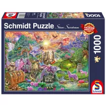 Puzzle 1000 el. Zaczarowana kraina smokw Schmidt