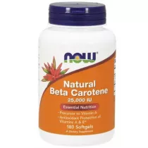 Now Foods Naturalny Beta Karoten (Witamina A) 25000 IU Suplement diety 180 kaps.