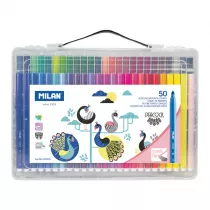 Milan Flamastry Peacock w plastikowej walizce 50 szt.