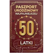 Yeku Karnet Urodziny 50 Nowy paszport damskie