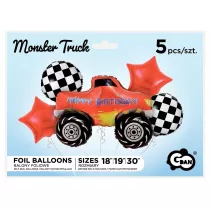 Godan Balony foliowe zestaw Monster Truck 5 szt.