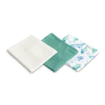 Sensillo Pielucha bambusowa 3-pak dino green 70x80cm