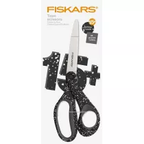 Fiskars Noyczki dla nastolatkw 20cm czarne w biae kropki