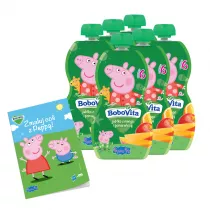 BoboVita Zestaw winka Peppa Mus jabko mango pomaracza po 6 miesicu Zgrzewka + Kolorowanka Peppa GRATIS 6 x 100 g