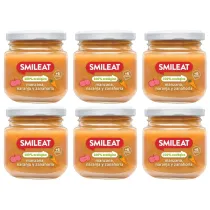 Smileat Deser z ekologicznymi jab�kami, marchewk� i pomara�cz� po 6 miesi�cu Zestaw 6 x 130 g Bio